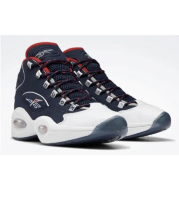 H01281 Rebook Question Mid Retro Team USA Olympic Allen Iverson Size 8 Mens