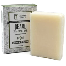 Taconic Shave's Beard & Face Wash Shampoo Bar - Urban Woods Scent -100% Natural
