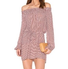 Faithful The brand Sz 4 Stripped Off Shoulder Mini Dress Belted sexy