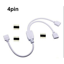 4Pin 1 to 2 Splitter Cable Cord Connector For RGB 5050 3528 2835 LED Strip Light