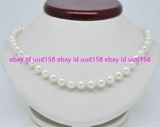 Pretty 6/8/10/12mm South Sea White Shell Pearl Round Beads Necklaces 18" AAA