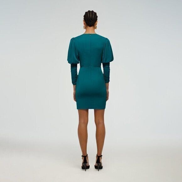 self portrait green mini dress self-portrait Rhinestone Mini Dress in Green