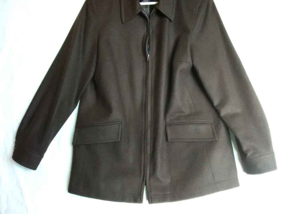 Chaqueta Blazer Abrigo Mujer Cremallera Completa Manga Larga 100% Marca Lana Talla 10 EE. UU. Foto 2 de 4