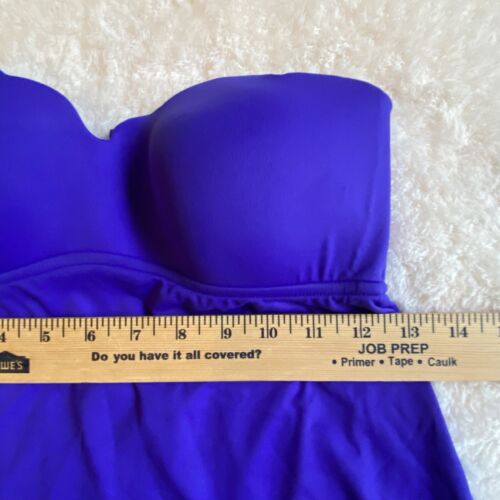 Seafolly Bathing Suit Women's Size 6 Blue Trapeze Bandeau Tankini Top Swimsuit - Picture 11 of 19