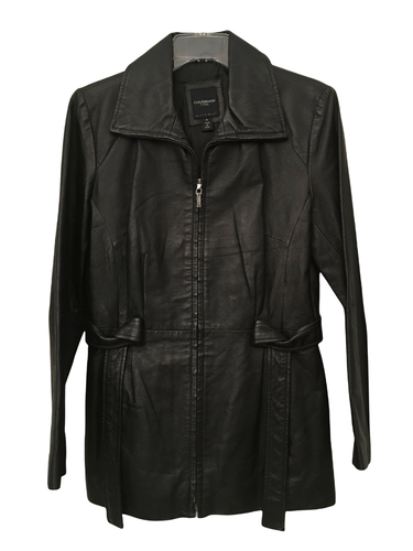 Belted 100% Leather Coat, Size S | eBay