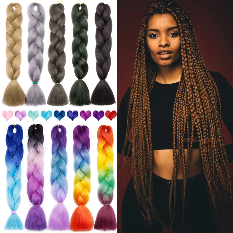 24'' Jumbo Braiding Hair Extensions Xpression Box Braids Twist Crochet for  Human | eBay