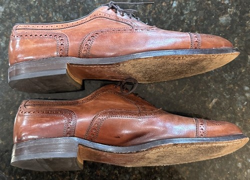 Allen Edmonds 11 D Strand Leather Cap Toe Oxford Walnut Brown With Shoe Trees - Bild 6 von 12