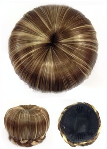 Hair Bun Perfect Braided Hair Piece Brown With Blond Stricks