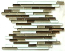 SantaBarbara 12x12 Matchstick Glass Mosaic Tile Shiny Backsplash Spa BOX OF 5