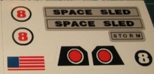Major Matt Mason Space Sled Storm 8 Custom Reproduction Vinyl Decals Peel/Stick