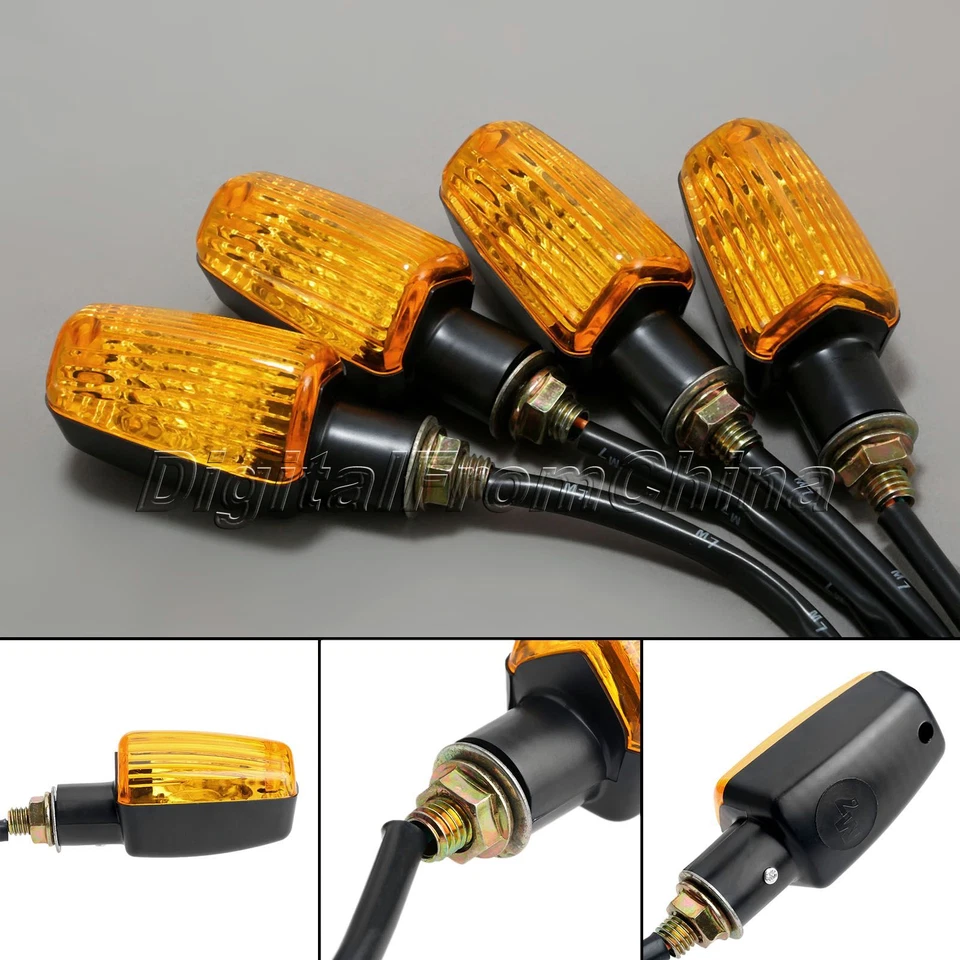 4X Universal 12V Motorcycle Turn Signal Indicator Light Lamp Bulb Amber — 第 2/4 张图片