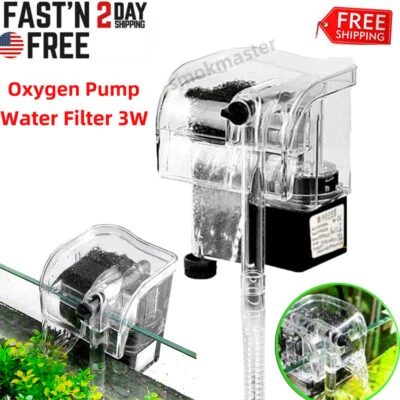 Aquarium Waterfall Filter Pump Fish Tank Hang External Oxygen Pump Water Filter