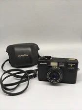 Minolta Hi-Matic S Black Point & Shoot 35mm Film Camera w/ Case- Unknown Conditi
