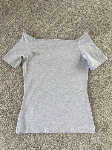 Ladies H&M Grey Jersey Teeshirt Size EUR XS - Picture 6 of 8