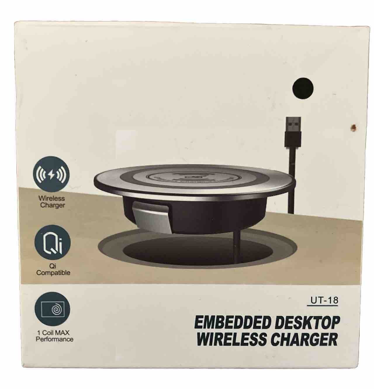 Wireless Charger Embedded Desk Top Charging Base Qi Compatible UT-18 Open Box-image