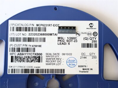 5 Stk. Verstärker-IC/ Operationsverstärker - MCP6231RT-E/OT - SOT-23-5 - NEU