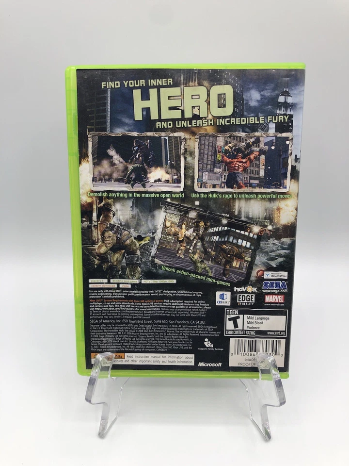 The Incredible Hulk (Xbox 360 GameStop Exclusive) Red Hulk Confirmed CIB Rare - Image 3 of 4