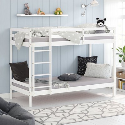 Etagenbett 90x200 Massivholz Weiß   Hochbett Kinder 2 Schlafplätze Homestyle4u