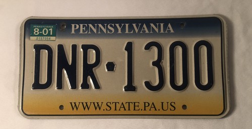 Abgelaufenes WWW.State.PA.US Pennsylvania geprägtes Nummernschild DNR 1300 PA