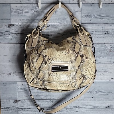 Coach Limited Edition Kristin Embossed Metallic Python Tote Shoulder Bag