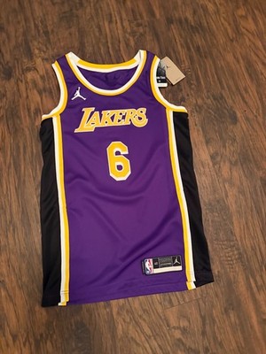 Nike NBA Mens Los Angeles Lakers LeBron James Jordan, Purple - Small
