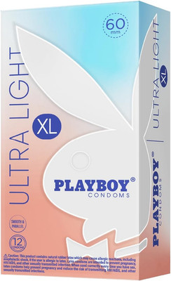 PLAYBOY Condoms Ultra Light XL, Extra Large Natural Feel Premium Lubricated Cond