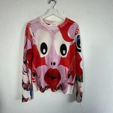 Desigual x M. Christian Lacroix Face Pullover Sweater Women's XL Red New $115