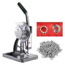 Grommet Machine Eyelet Hand Press Tool with 2000 Pcs Silver Grommets 3/8 Size