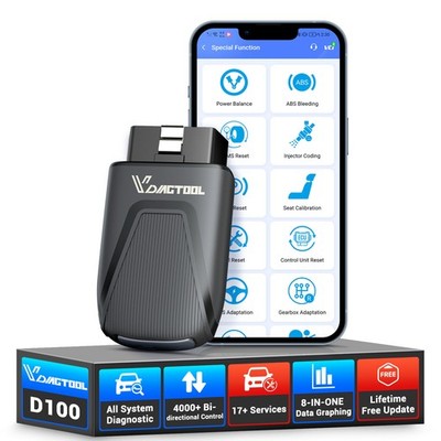  VDIAGTOOL D100 OBD2 Scanner Bluetooth Bidirectional Scan Tool Free Update FCA