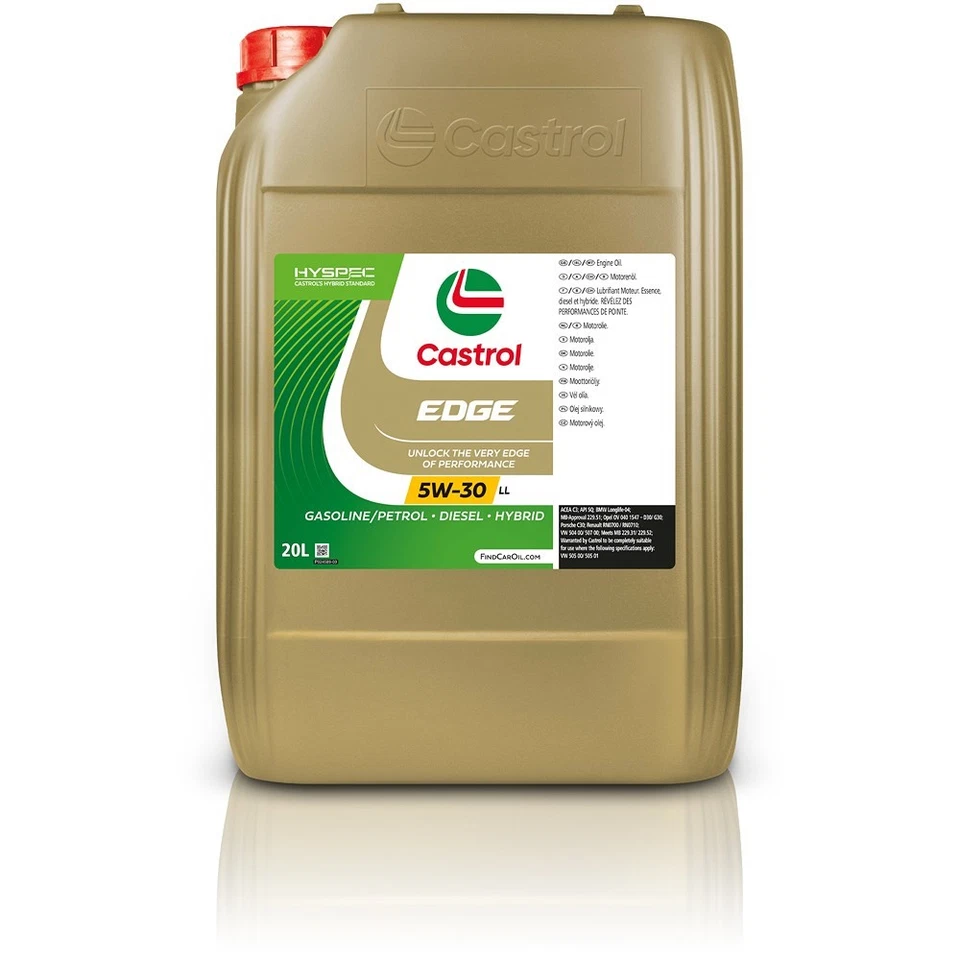 20 L CASTROL EDGE 5W-30 LL MOTORÖL VW 504 507 00 LL 04 MB 229.31/229.51 ACEA C3
