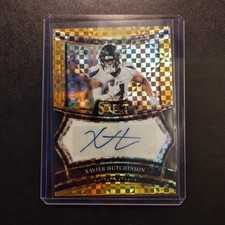 #7/10 Xavier Hutchinson Gold Diecut Auto  2024 Panini Select Texans Iowa St