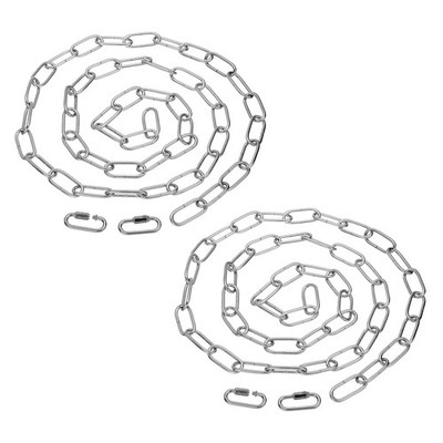 6ft Lighting Hanging Chain 2pcs Looping Chain with Quick Link Silver Tone