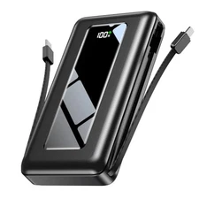 50000mAh Portable Charger with Built-in Cables, Fast Charging for Travel & Camp