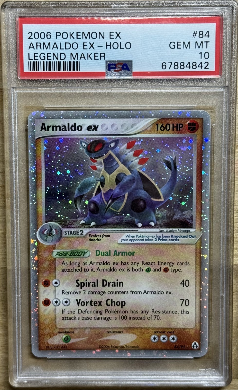 2006 Pokemon Armaldo Ex Holo Ex Legend Maker PSA 10 (POP 43)