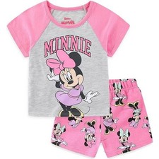 NWT, Disney, Minnie Mouse T-shirt and Shorts Set Girls Pink Gray Size 2T