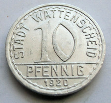 (607) RARE NOTGELD  COIN  10 PFENNIG - 1920 - CITY  OF WATTENSCHEID