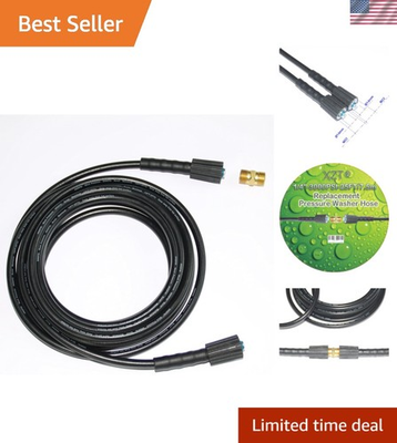 #ad 25FT 1 4 inch High Pressure Washer Hose with Adapter3000PSI Extension Hose f... $29.71