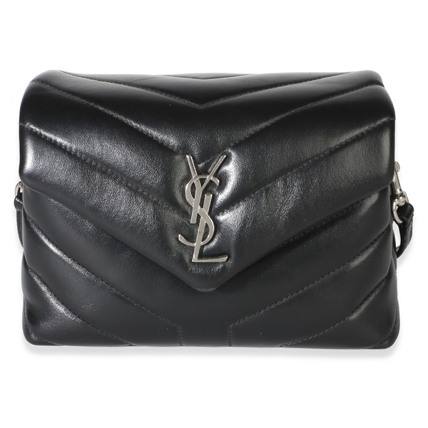 Saint Laurent Black Y Quilted Calfskin Monogram Toy Loulou Crossbody
