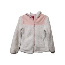 Weatherproof- Zip Front Hooded Jacket- Girl's- Size: L 14 - Pink Off White