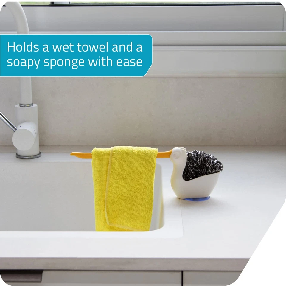 Soporte de esponja y tela de plástico Pelix para fregadero de cocina carrito con ventosa... Foto 3 de 4