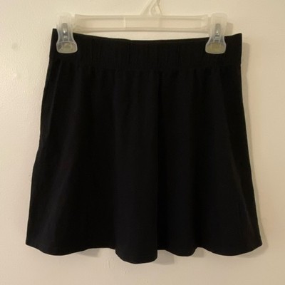 DIVIDED H&M Y2K Black A-Line Short Skirt Elastic Waist Cotton Women's Size Small