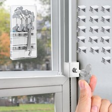 16 Sets Sliding Window Lock with Key Aluminum Alloy Adjustable Security Loc...