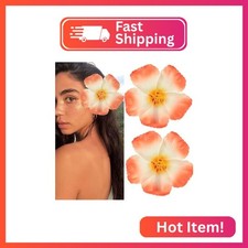 Love Sweety 2pc Hawaiian Plumeria Hair Clips Galsang Flower Barrettes for Beach