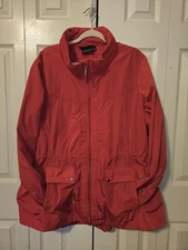 Red Weatherproof Hooded Windbreaker Jacket Adjustable sz 3x