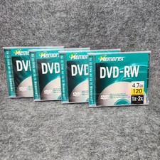 Memorex DVD-RW 4.7gb 120 Minute Video 1x 2x PC Home Video Use Qty 4