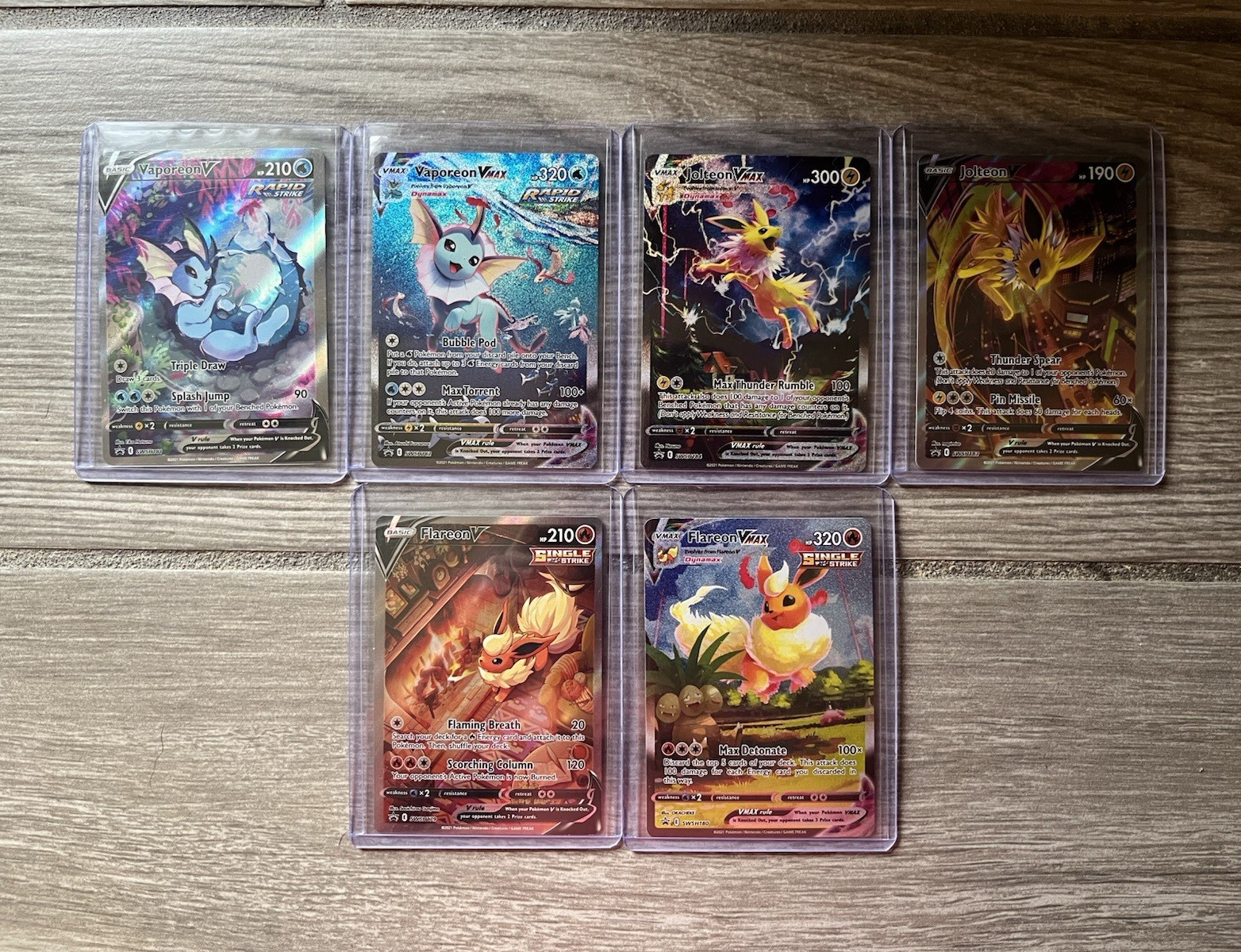 Pokémon SWSH179- SWSH184 Vaporeon Jolteon Flareon Black Star Promo Set V VMax