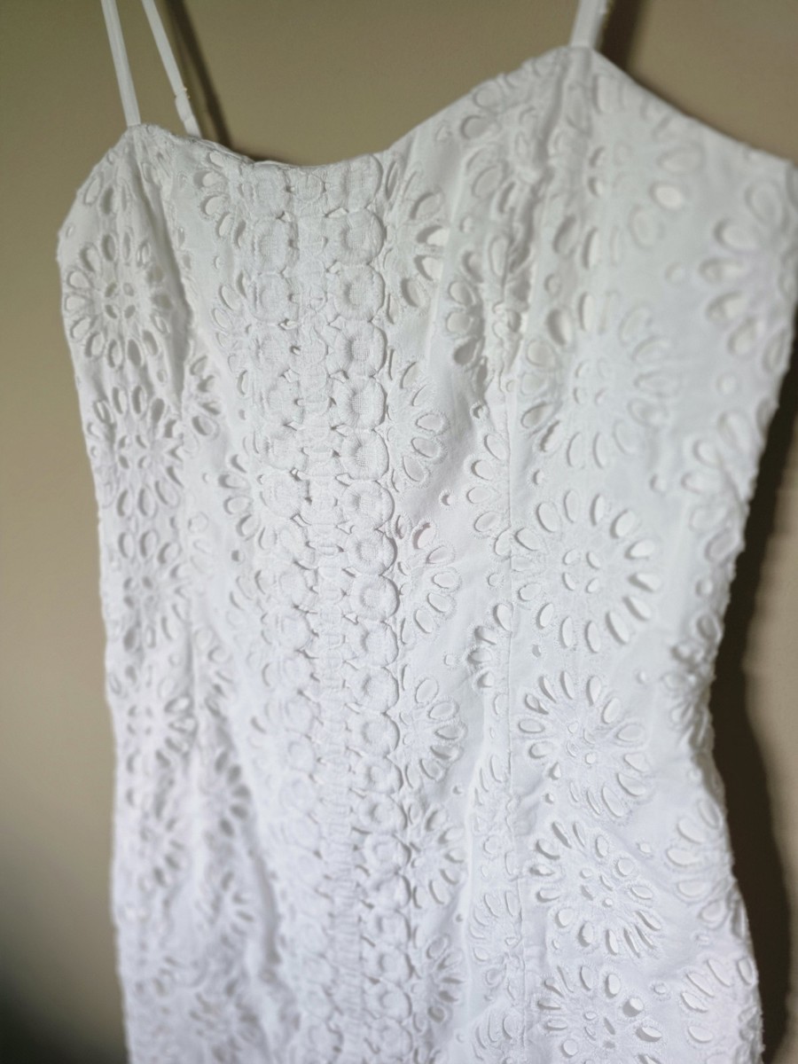 Beautiful Lilly Pulitzer Strappy White Shelli Eyelet Dress, Size 6 Grad Bridal View 2