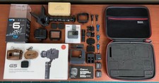 GoPro HERO6 Black Action Camera Bundle Lot W/Gimbal, Leather Case, and extras 