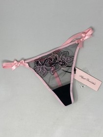 Agent Provocateur Lindie Pink Black Thong AP3 Medium NWT