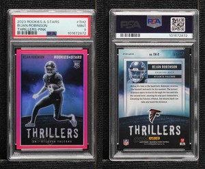 2023 Rookies & Stars Thrillers Pink Prizm /75 Bijan Robinson #TH-2 PSA 9 MINT RC